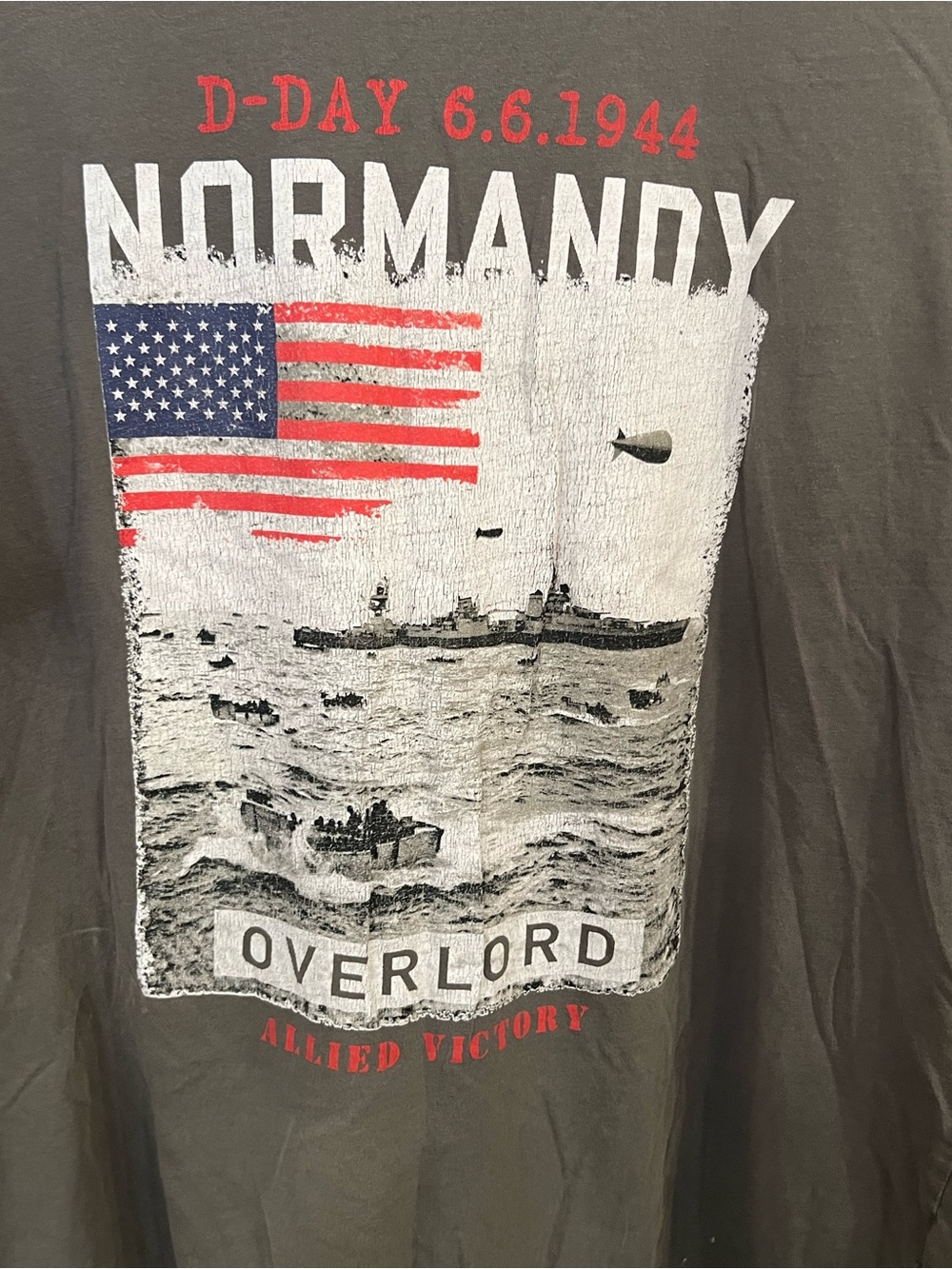 Normandy D-Day Graphic Tee - Olive